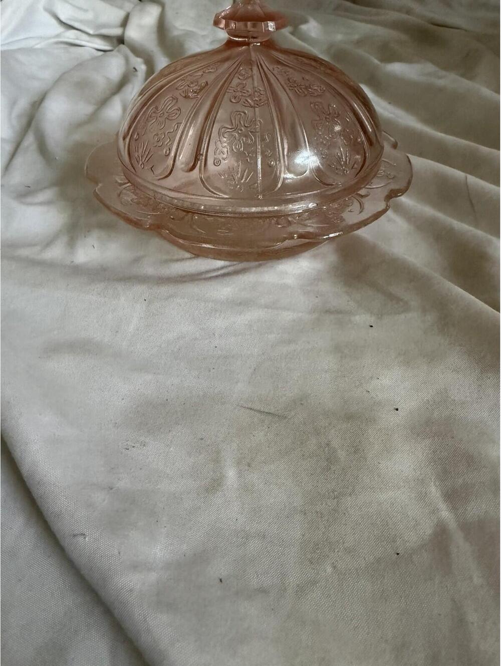 Jeannette CHERRY BLOSSOM PINK BUTTER DISH W/COVER